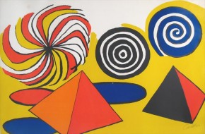 Alexander Calder lithograph from 1970 - Spirals and Pyramids